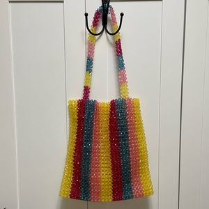 Colorful Beaded Tote Bag